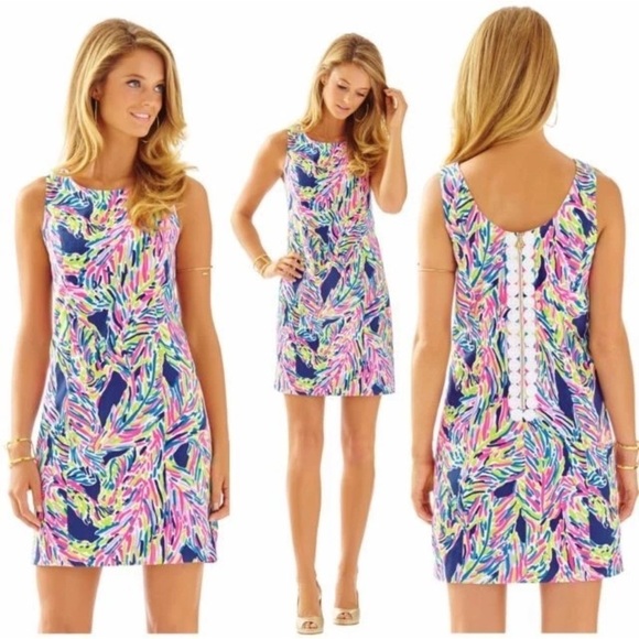 Lilly Pulitzer Indigo Palm Reader sleeveless shift dress size 6 - Picture 6 of 6